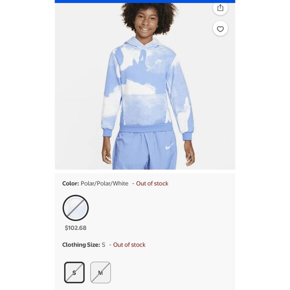 NWT Nike Big Kids Pull Over Sweatshirt Pockets Hood Nwt, XL - Picture 7 of 7